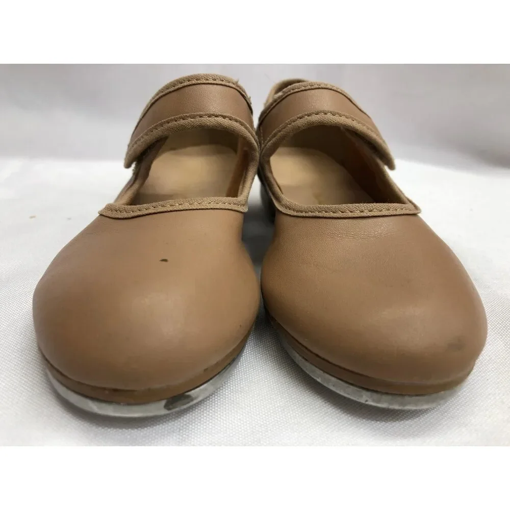 Dance Tan Tap Shoes SoDanca TA37 Child 8.5M Mary Jane Leather Loop Strap